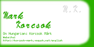 mark korcsok business card